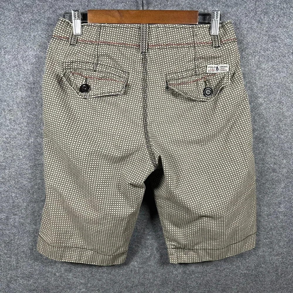 Vintage Polo Chino‎ Ralph Lauren Shorts Men Size 32 Geometric Print Casual